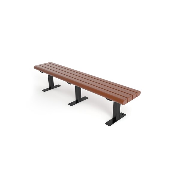 Brown 6' Creedside Bench Surface Mount w/ Black Frame